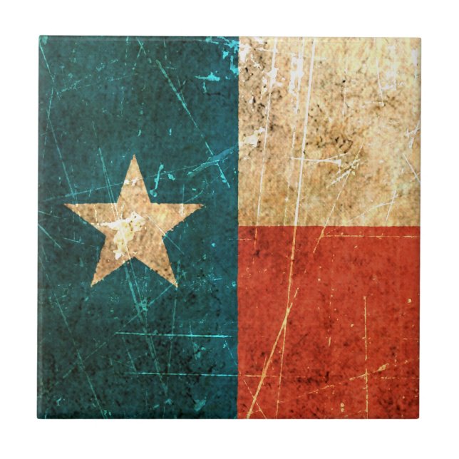 Scuffed and Worn Texas Flag Tile (Front)
