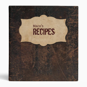 Scuffed Leather Look Personalized Recipe Binder