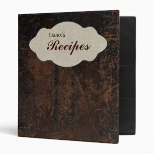 Scuffed Leather Look Personalized Recipe Binder