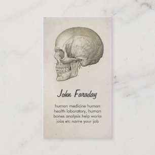 scull human head and bones business card