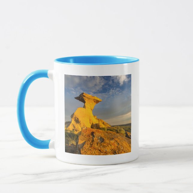Sculpted Badlands Formation In Short Grass Mug (Left)
