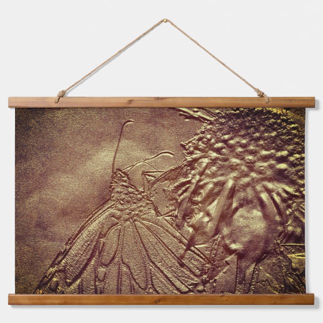 Sculpted Butterfly In Brown Nature Art Hanging Tapestry (Front)