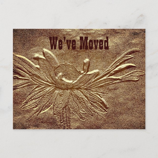 Sculpted Daisy New Address Moving Postcard (Front)