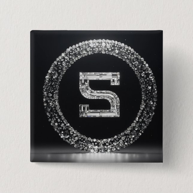 "Sculpted Elegance: S-Inspired Design Button" 2 Inch Square Button (Front)