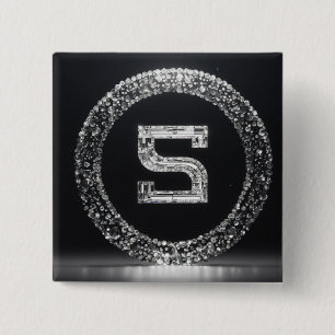 "Sculpted Elegance: S-Inspired Design Button" 2 Inch Square Button