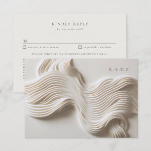 sculpted flowing ivory wedding meal choices RSVP