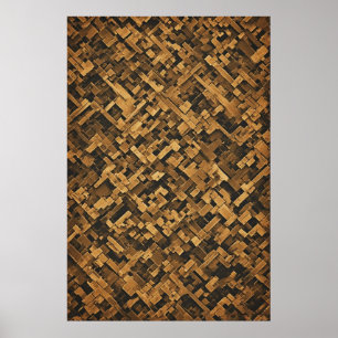 Sculpted Geometry: A Textural Abstract Composition Poster