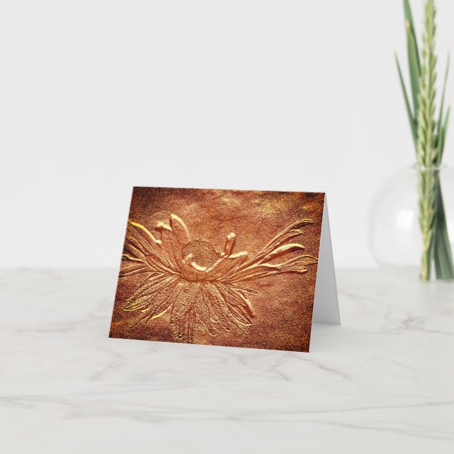 Sculpted Look Daisy Floral Art Blank Note Card (Front)