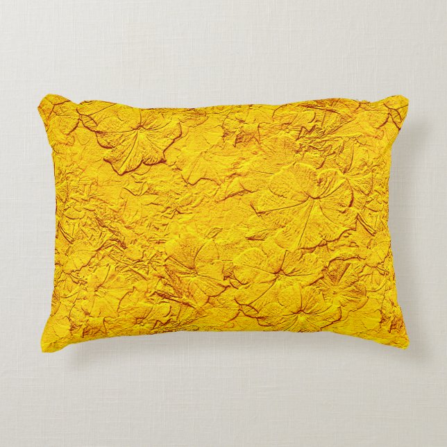 Sculpted Petunias, Yellow Accent Pillow (Front)
