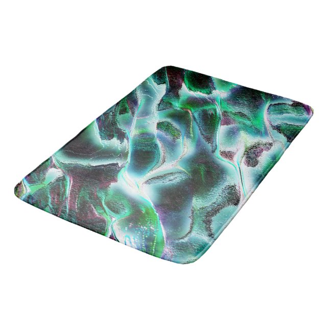 Sculpted rough digital waterfalls and rainforests? bath mat (Angled)