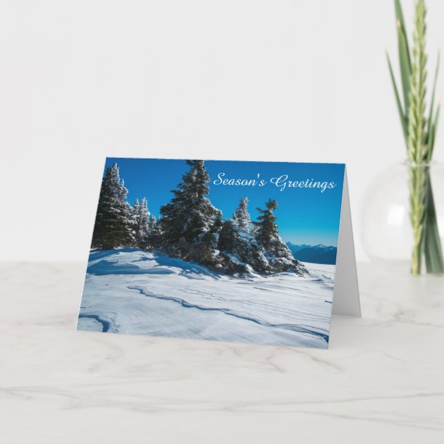 Sculpted snowdrifts holiday card (Front)