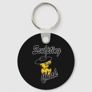 Sculpting Chick #4 Keychain
