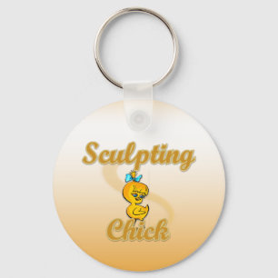Sculpting Chick Keychain