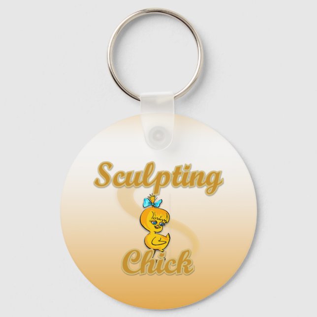 Sculpting Chick Keychain (Front)