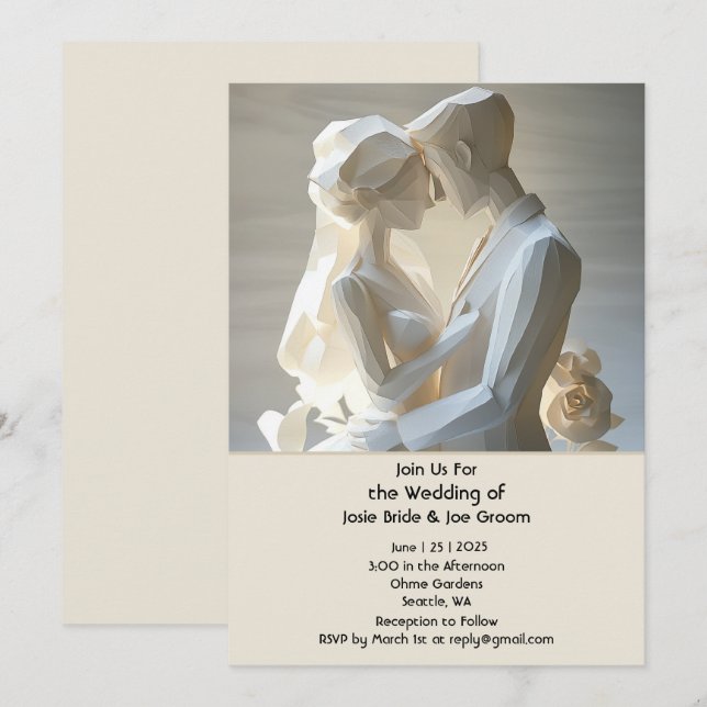 Sculptorial couple wedding invitation (Front/Back)