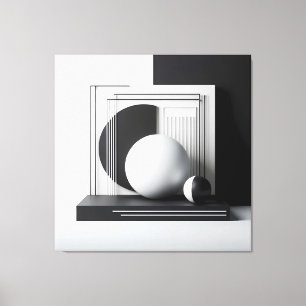 Sculptural Dialogue in Contrast Canvas Print