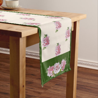 Sculptural Roses on a Table Runner