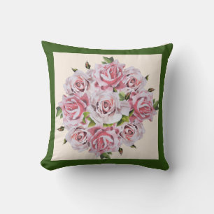 Sculptural Roses on a Throw Pillow