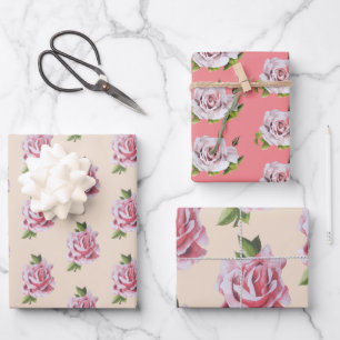 Sculptural Roses on Wrapping Paper