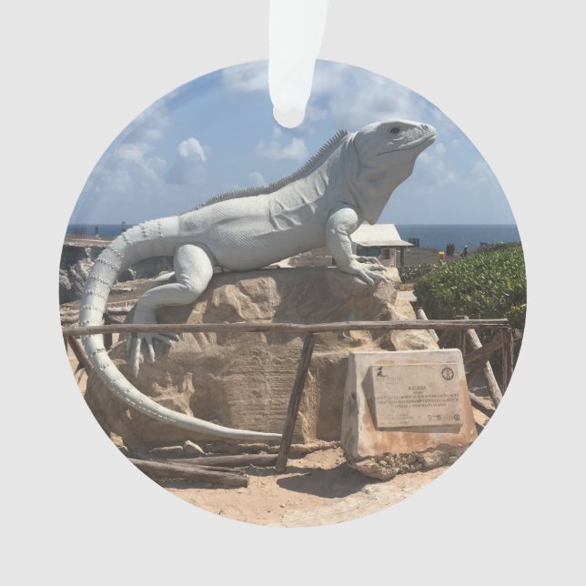 Sculpture d'Iguana Isla Mujeres, ornement du Mexiq (devant)