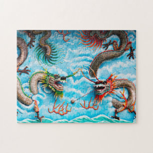 Sculpture Dragons Singapore . Jigsaw Puzzle