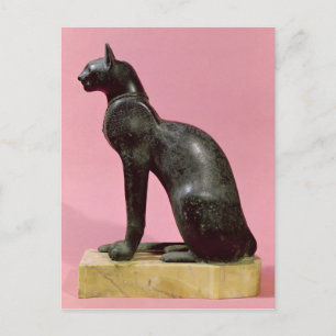 Sculpture of a cat, Late Period Postcard