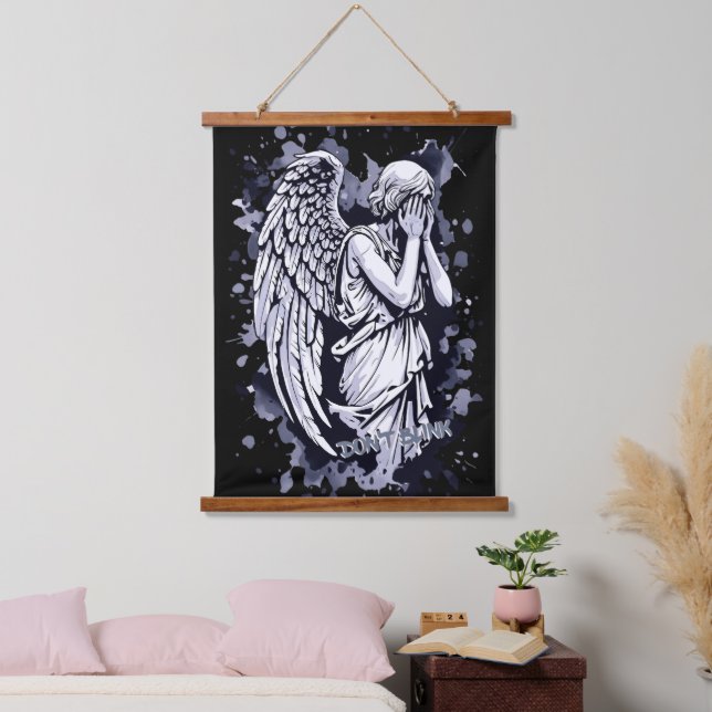 Sculpture of a Weeping Angel  - with Splashes 1 Hanging Tapestry (Bedroom)