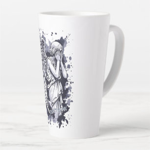 Sculpture of a Weeping Angel  - with Splashes 1 Latte Mug