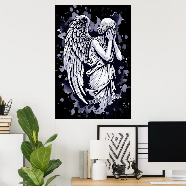 Sculpture of a Weeping Angel  - with Splashes 1 Poster (Home Office)