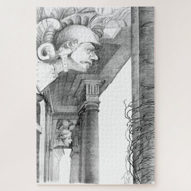 Sculpture of Burgscheidungen castle  Pencil Art Jigsaw Puzzle (Vertical)