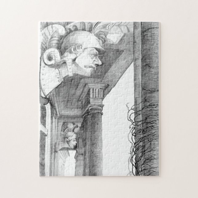 Sculpture of Burgscheidungen castle  Pencil Art Jigsaw Puzzle (Vertical)