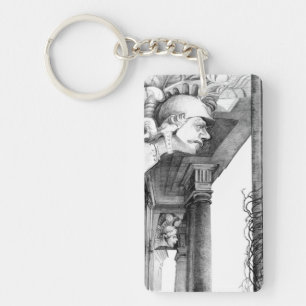 Sculpture of castle Pencil Art Keychain