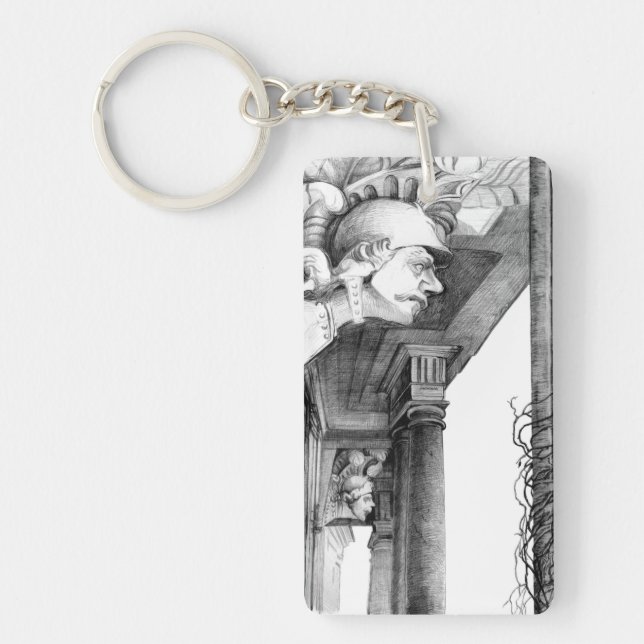 Sculpture of castle Pencil Art  Keychain (Front)