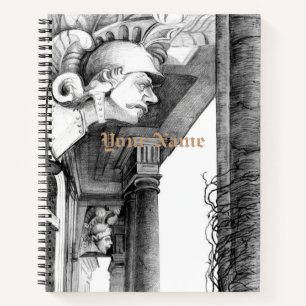 Sculpture of castle Pencil Art Spiral Notebook