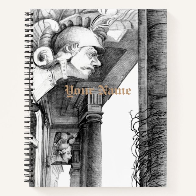 Sculpture of castle Pencil Art Spiral Notebook (Front)