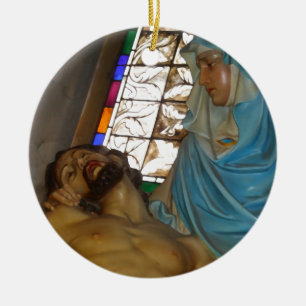 Sculpture Of The Pieta Ceramic Ornament