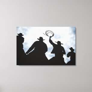 sculpture that welcomes you to Dodge City Kansas Canvas Print