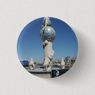 Sculpture to the marine inhabitants 1 inch round button