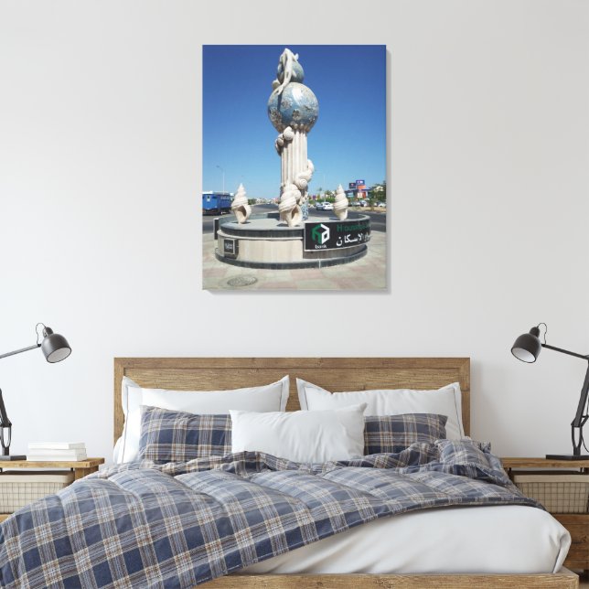 Sculpture to the marine inhabitants  canvas print (Insitu(Bedroom))