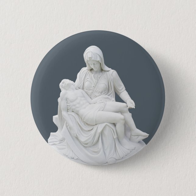 Sculptured Pieta 2 Inch Round Button (Front)
