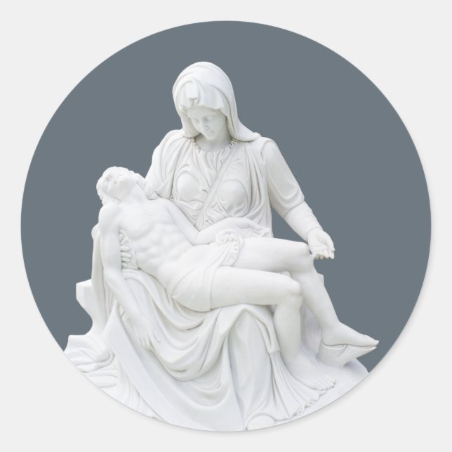 Sculptured Pieta Classic Round Sticker (Front)