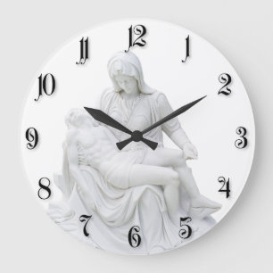 Sculptured Pieta Large Clock
