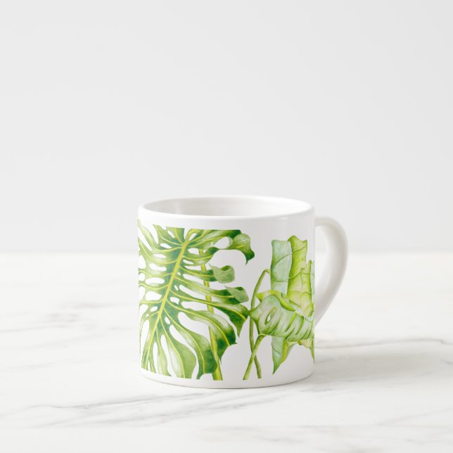 Sculptures feuillues sur un Espresso Mug (Devant droit)