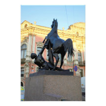 Sculptures the Anichkov bridge in St. Petersburg