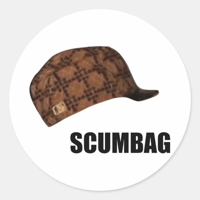 Scumbag Steve Hat Meme Classic Round Sticker (Front)