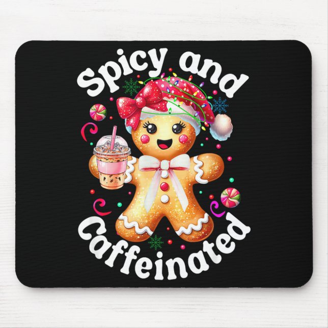 Scy And Caffeinated Coffee Cute Gingerbread Christ Mouse Pad (Front)