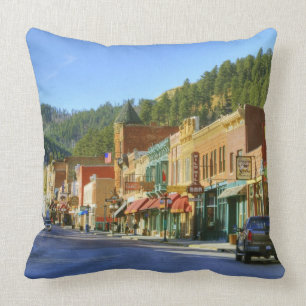 SD, Deadwood, Historic Gold Mining town Throw Pillow