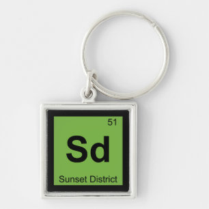 Sd - Sunset District San Francisco Chemistry Keychain
