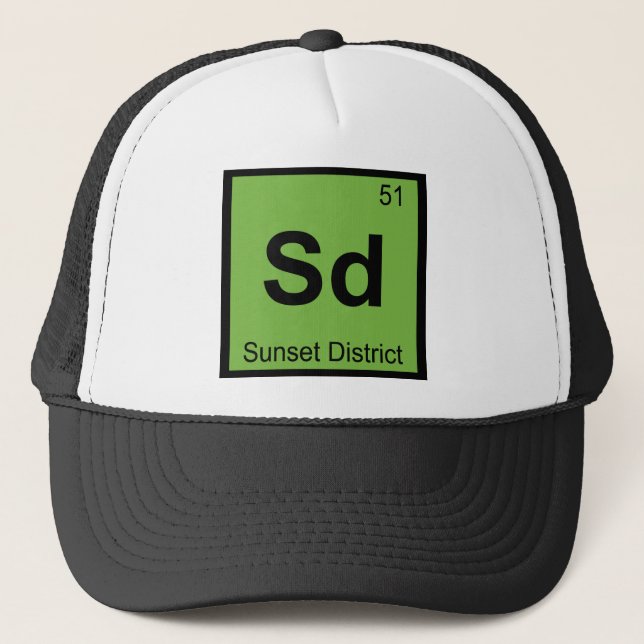 Sd - Sunset District San Francisco Chemistry Trucker Hat (Front)