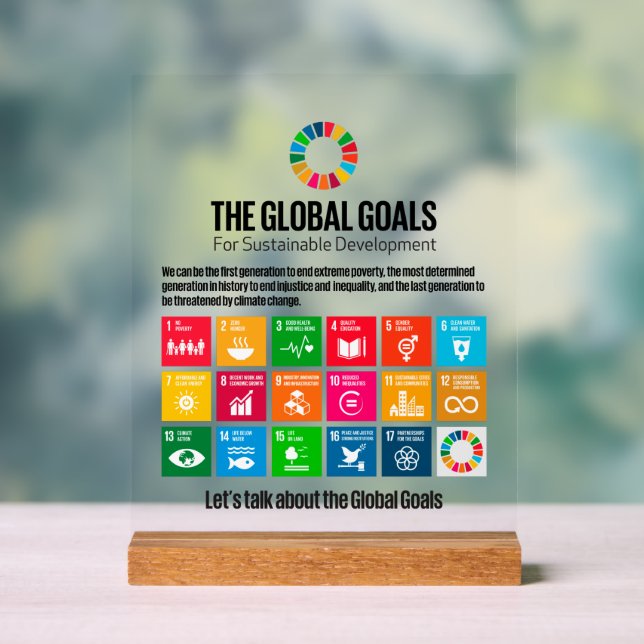 SDG Executive Desk Sign- ESG Office Motivator (Neutre)